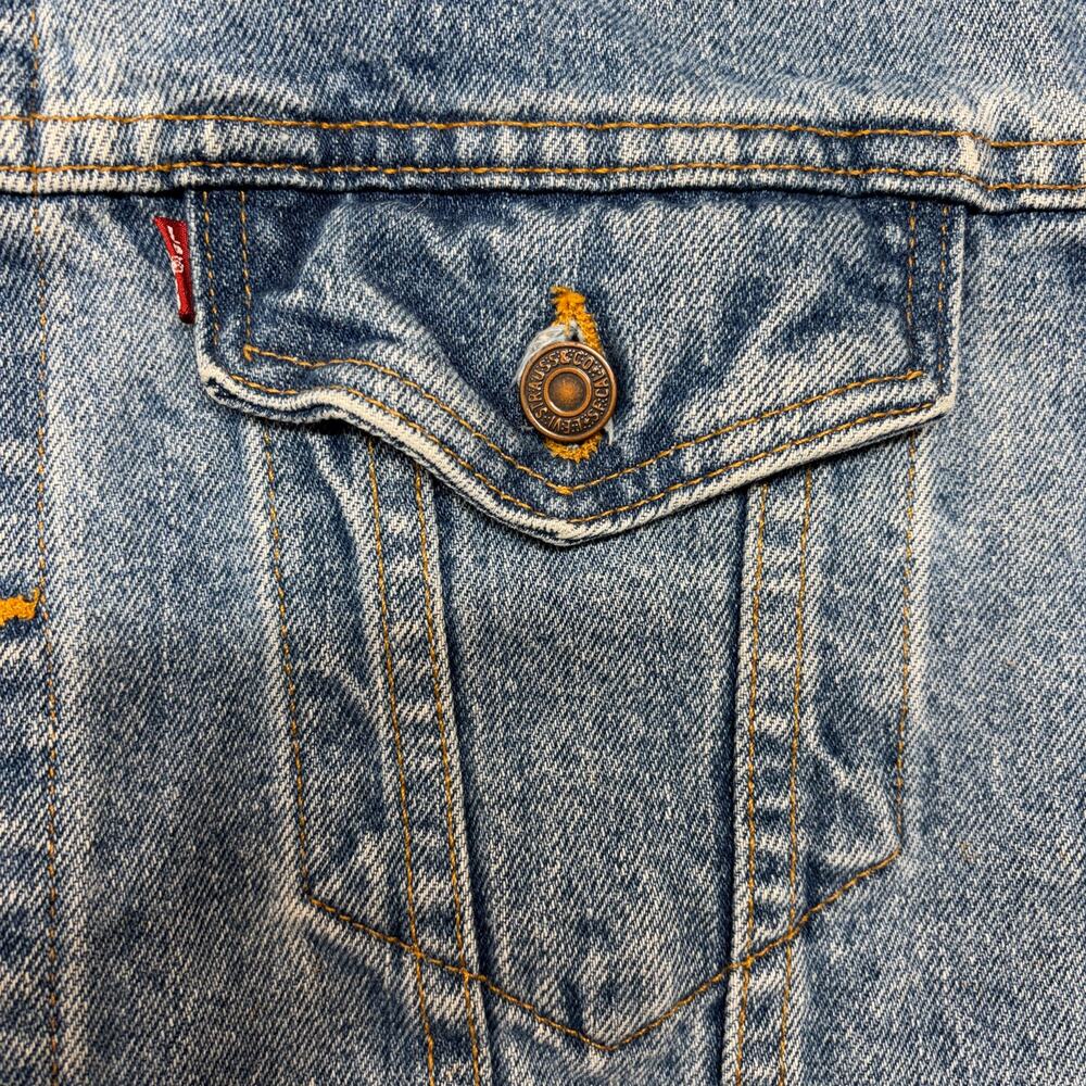 Vintage Levi's Jacket Medium Mens Denim Trucker 70507-4890 Made in USA 80s - Picture 6 of 11